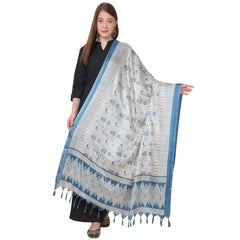 Generic Women's Art Silk Printed Dupatta (Turquoise, Length: 2.25 to 2.50 Mtr)