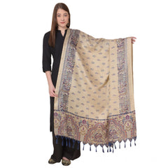 Generic Women's Art Silk Printed Dupatta (Gold, Length: 2.25 to 2.50 Mtr)