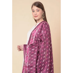 Generic Women's Art Silk Printed Dupatta (Purple, Length: 2.25 to 2.50 Mtr)
