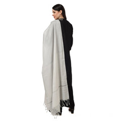 Generic Women's Chanderi Solid Dupatta (White, Length: 2.25 to 2.50 Mtr)