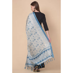 Generic Women's Art Silk Printed Dupatta (Turquoise, Length: 2.25 to 2.50 Mtr)