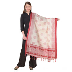 Generic Women's Art Silk Printed Dupatta (Maroon, Length: 2.25 to 2.50 Mtr)