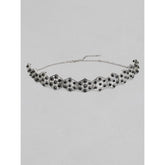 Generic Women's Rose Gold Plated Alloy Choker (Silver & Black)
