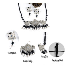 Generic Women's Rose Gold Plated Alloy Necklace & Earings Set (Silver)