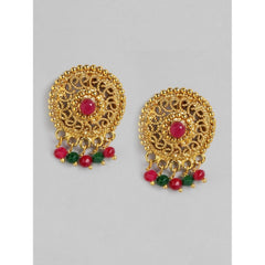 Generic Women's Rose Gold Plated Alloy Necklace & Earings Set (Multicolor)