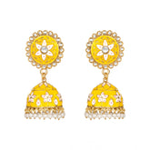 Generic Women's Rose Gold Plated Alloy Earrings (Yellow)