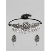 Generic Women's Rose Gold Plated Alloy Necklace & Earings Set (Silver)