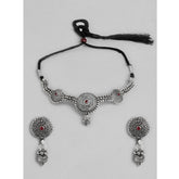 Generic Women's Rose Gold Plated Alloy Necklace & Earings Set (Silver)