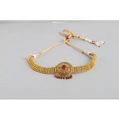 Generic Women's Rose Gold Plated Alloy Necklace & Earings Set (Multicolor)