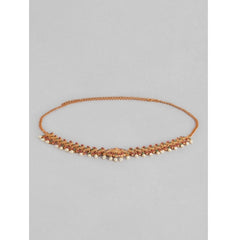 Generic Women's Rose Gold Plated Alloy Hip Belt Kamarband (Red & Green)