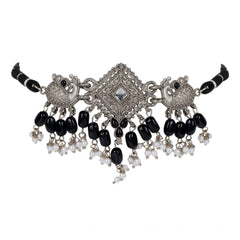 Generic Women's Rose Gold Plated Alloy Necklace & Earings Set (Silver)