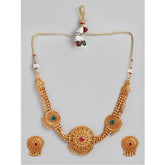 Generic Women's Rose Gold Plated Alloy Necklace & Earings Set (Multicolor)