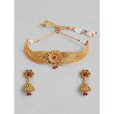 Generic Women's Rose Gold Plated Alloy Necklace & Earings Set (Gold)