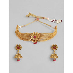 Generic Women's Rose Gold Plated Alloy Necklace & Earings Set (Gold)