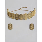 Generic Women's Rose Gold Plated Alloy Necklace & Earings Set (Gold)