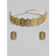 Generic Women's Rose Gold Plated Alloy Necklace & Earings Set (Gold)