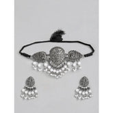 Generic Women's Rose Gold Plated Alloy Necklace & Earings Set (Silver)