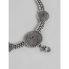 Generic Women's Rose Gold Plated Alloy Necklace & Earings Set (Silver)