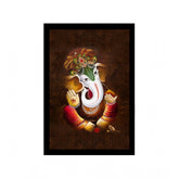Generic Ganesh Photo with Synthetic Photo Frame (Multicolor)
