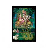 Generic Radha Krishna Painting with Synthetic Photo Frame (Multicolor)