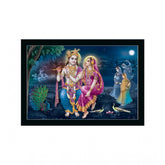 Generic Radha Krishna Painting with Synthetic Photo Frame (Multicolor)