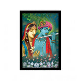 Generic Radha Krishna Painting with Synthetic Photo Frame (Multicolor)