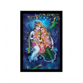 Generic Radha Krishna Painting with Synthetic Photo Frame (Multicolor)