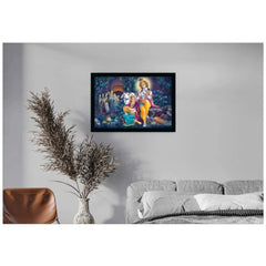 Generic Radha Krishna Painting with Synthetic Photo Frame (Multicolor)