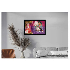Generic Radha Krishna Painting with Synthetic Photo Frame (Multicolor)