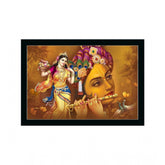 Generic Radha Krishna Painting with Synthetic Photo Frame (Multicolor)