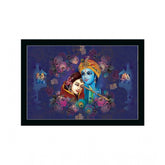 Generic Radha Krishna Painting with Synthetic Photo Frame (Multicolor)
