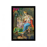 Generic Radha Krishna Painting with Synthetic Photo Frame (Multicolor)