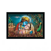 Generic Radha Krishna Painting with Synthetic Photo Frame (Multicolor)