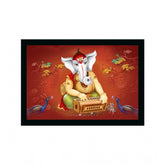 Generic Ganesh Photo with Synthetic Photo Frame (Multicolor)