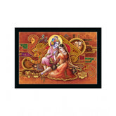 Generic Radha Krishna Painting with Synthetic Photo Frame (Multicolor)