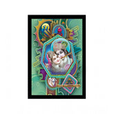 Generic Radha Krishna Painting with Synthetic Photo Frame (Multicolor)