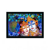Generic Radha Krishna Painting with Synthetic Photo Frame (Multicolor)