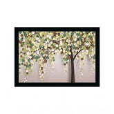 Generic Flower Painting Vinyl Sparkle Coated with Synthetic Photo Frame (Multicolor)