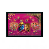Generic Radha Krishna Painting with Synthetic Photo Frame (Multicolor)