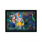 Generic Radha Krishna Painting with Synthetic Photo Frame (Multicolor)