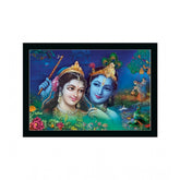 Generic Radha Krishna Painting with Synthetic Photo Frame (Multicolor)