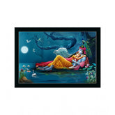 Generic Radha Krishna Painting with Synthetic Photo Frame (Multicolor)