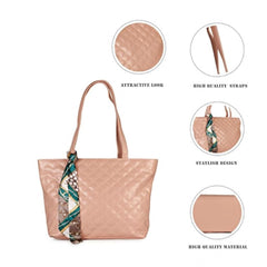 Generic Women's Polyurethane Textured Shoulder Bag (Peach)