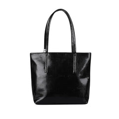 Generic Women's Polyurethane Textured, Croc Shoulder Bag (Black)