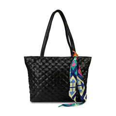 Generic Women's Polyurethane Textured Shoulder Bag (Black)