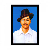 Generic Bhagat Singh Painting with Synthetic Photo Frame (Multicolor)
