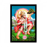 Generic Lord Hanuman Ji Painting with Synthetic Photo Frame (Multicolor)