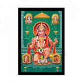 Generic Lord Hanuman Ji Painting with Synthetic Photo Frame (Multicolor)