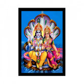 Generic Lord Vishnu Laxmi Painting with Synthetic Photo Frame (Multicolor)