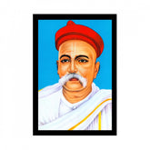 Generic Bal Gangadhar Tilak Painting with Synthetic Photo Frame (Multicolor)